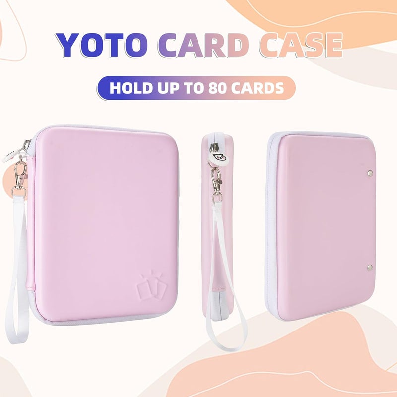Fonwill Card Case for Yoto Cards,80-Pockets binder with Zipper,Portable Card Holder Book for Holding Mini Audiobook Cards,Suitable for Boys and Girls(Pink) - Image 5